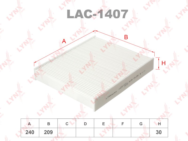 LYNXauto салонный фильтр LAC1407 купить,NaN