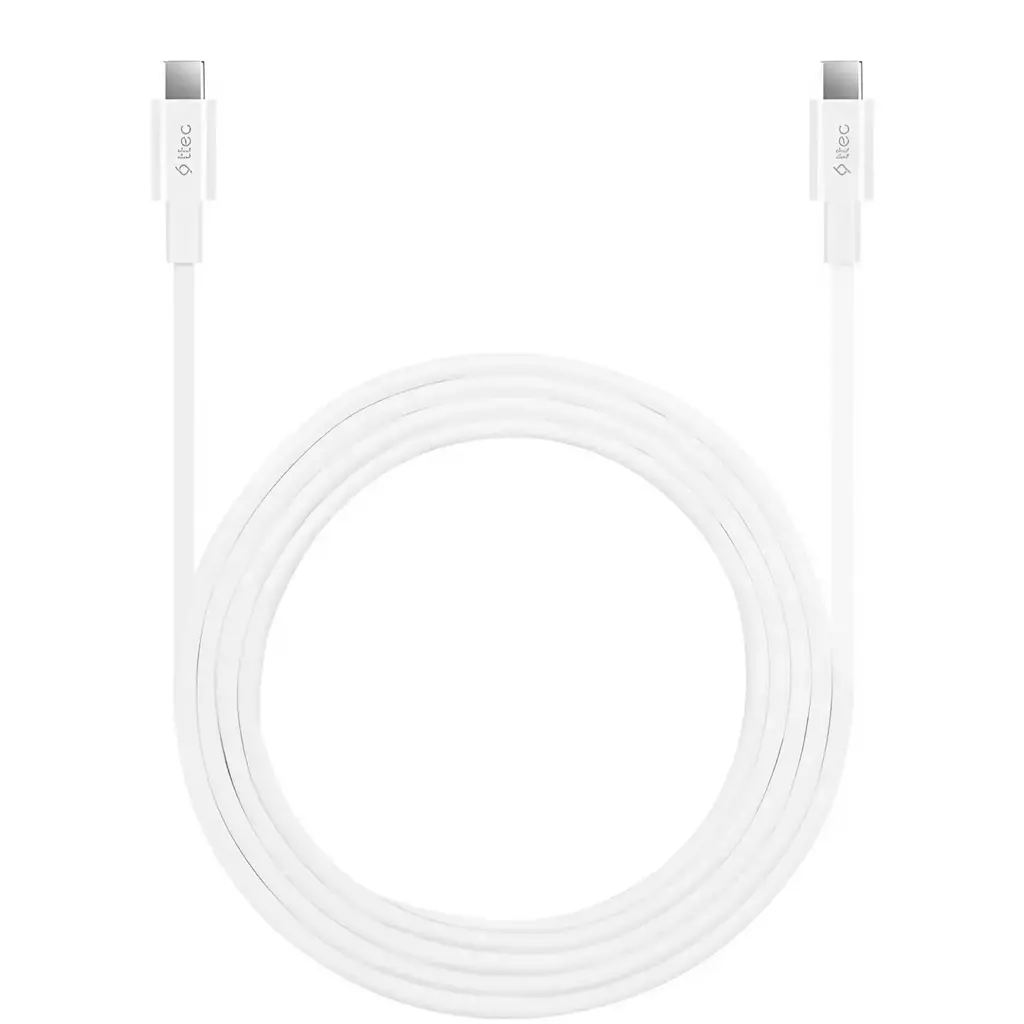 Кабель TTEC USB-C - USB-C 65W PD/QC Fast Charging Data Cable 200cm White купить,4490