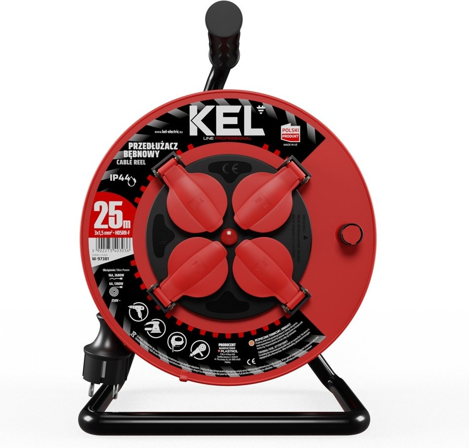 Удлинитель на катушке Kel W-97381, 25 м