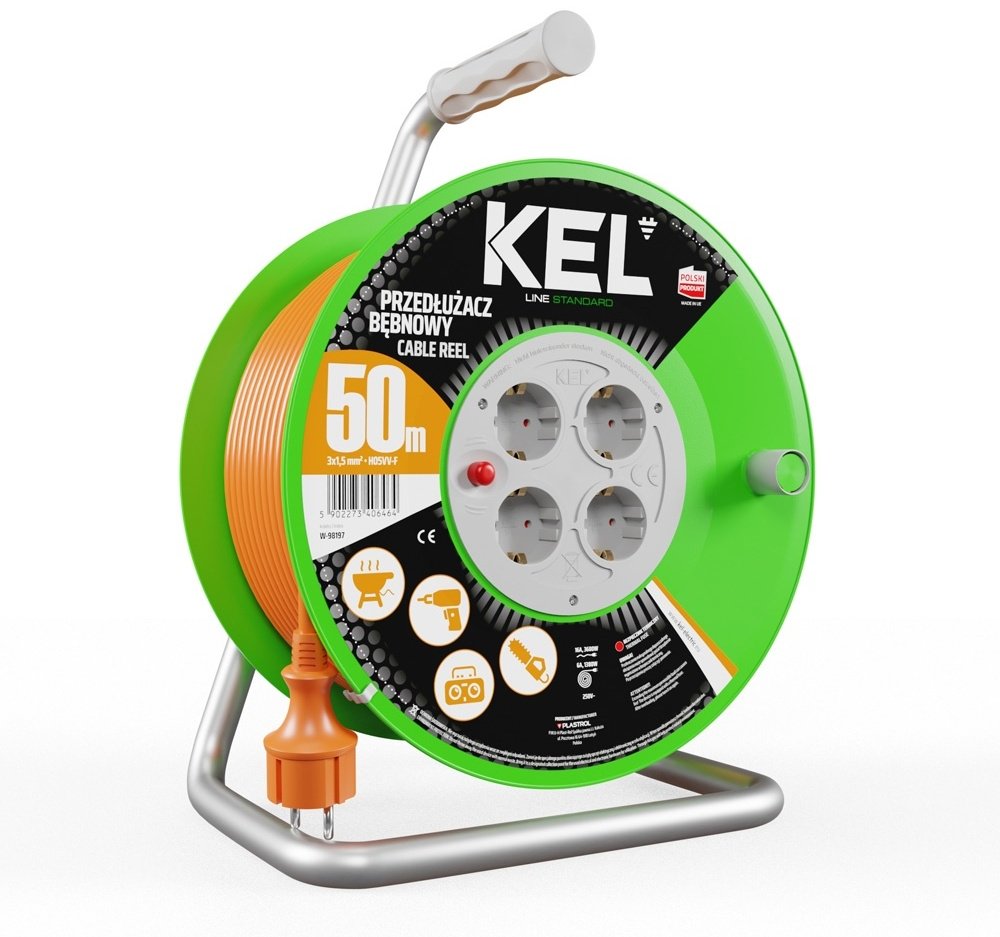 Удлинитель на катушке Kel W-98197, 50 м купить,NaN