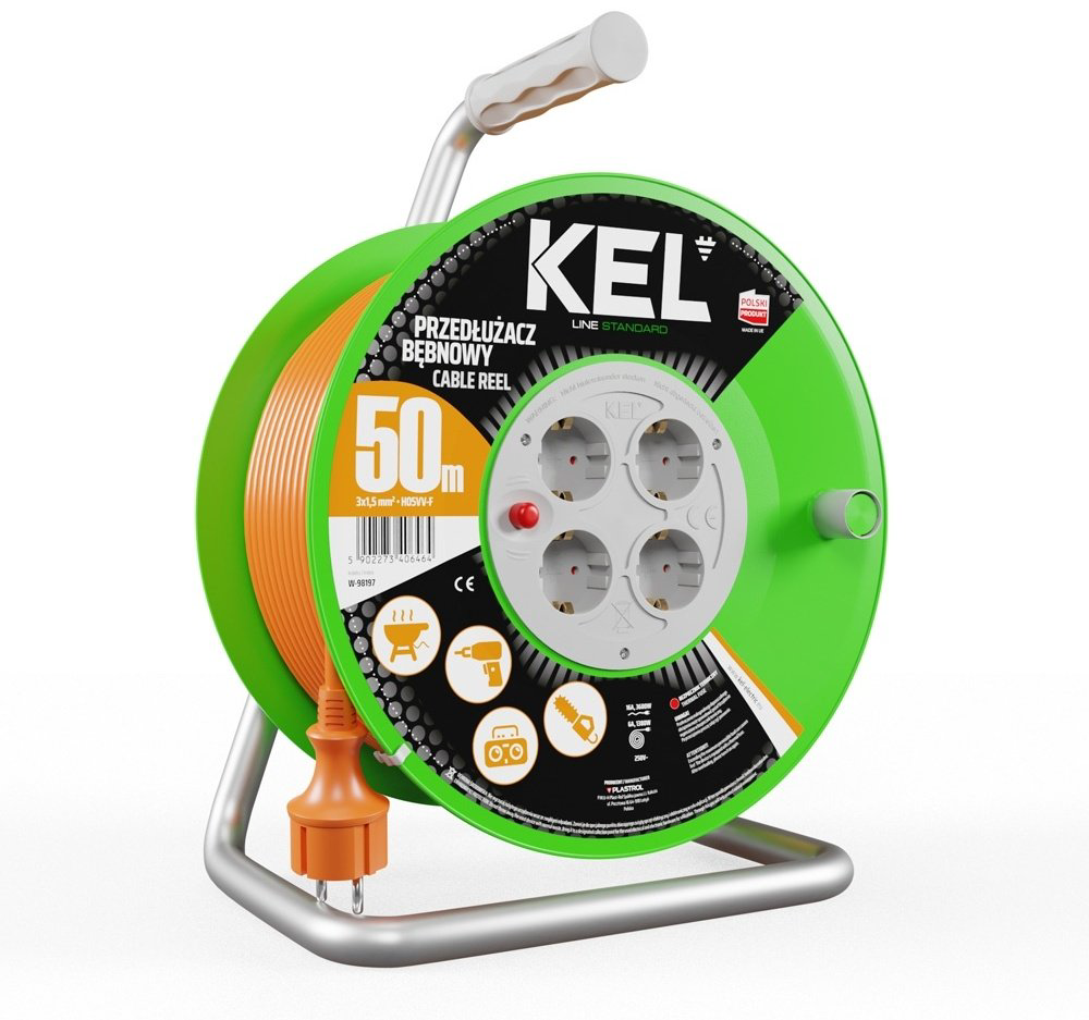 Удлинитель на катушке Kel W-98197, 50 м купить,NaN