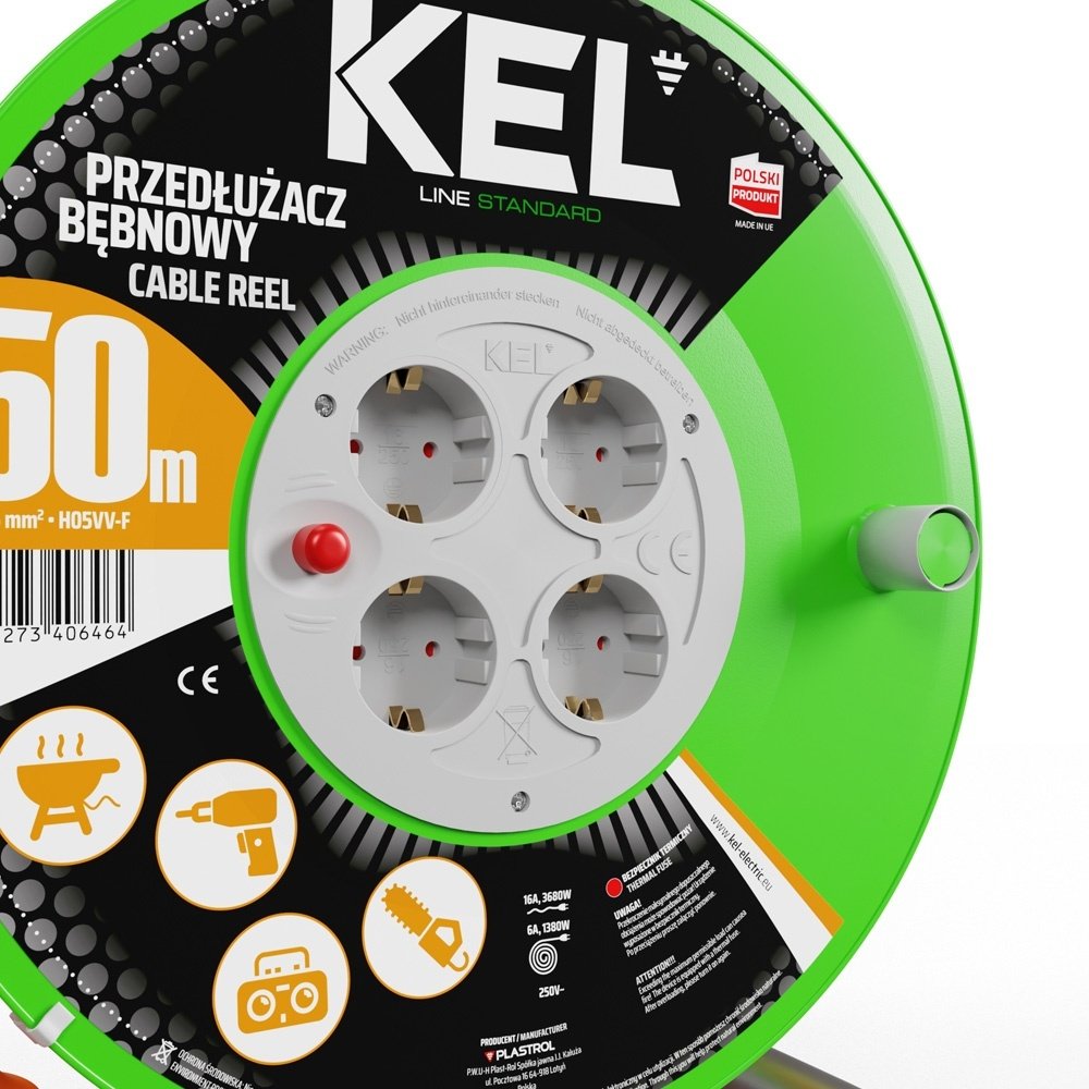 Удлинитель на катушке Kel W-98197, 50 м купить,NaN
