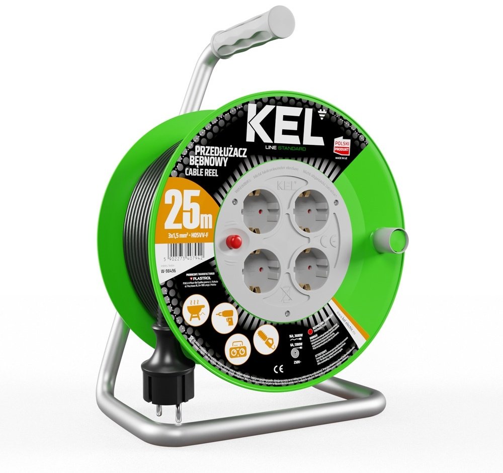 Удлинитель на катушке Kel W-98496, 25 м купить,NaN