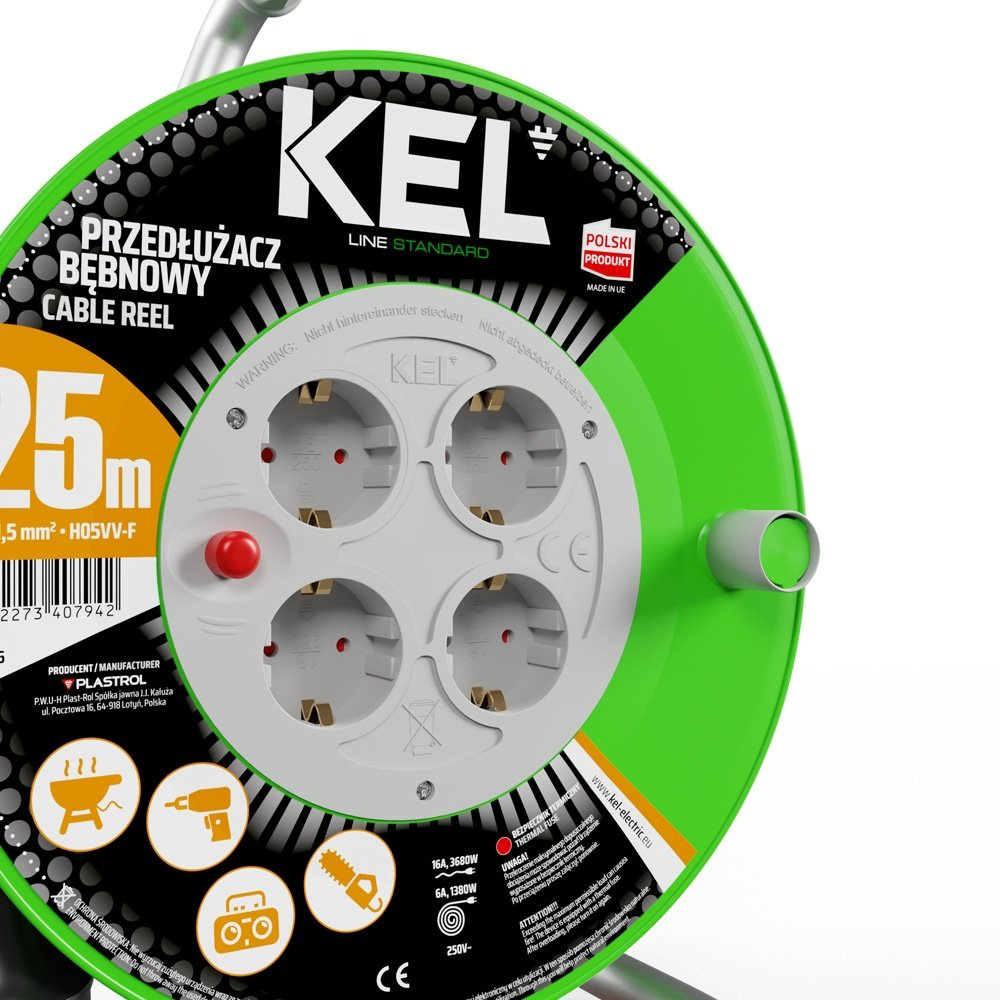 Удлинитель на катушке Kel W-98496, 25 м купить,NaN