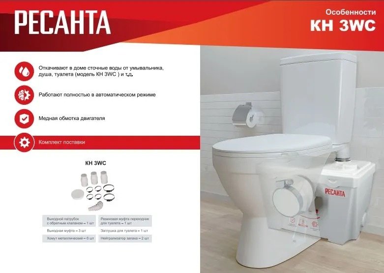 Насос поверхностный канализационная установка Ресанта КН 3WC 77/9/2