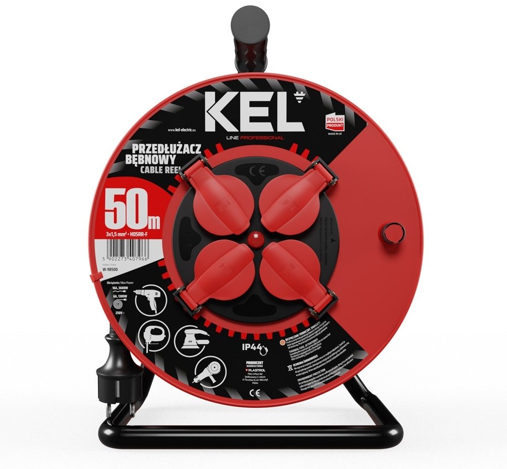 Удлинитель на катушке Kel W-98500, 50 м