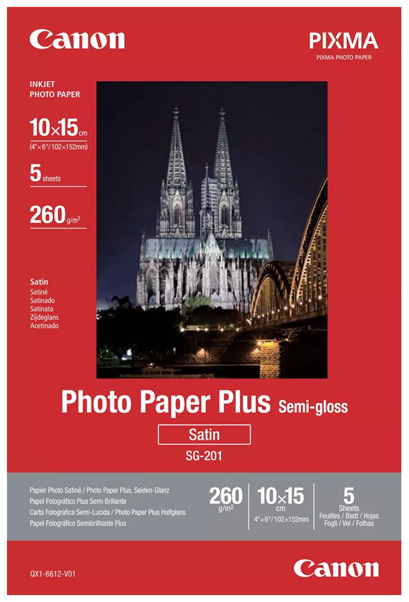 Canon SG-201 4X6INCH 5SH бумага, A6, 5 шт, полуглянцевое покрытие купить,NaN
