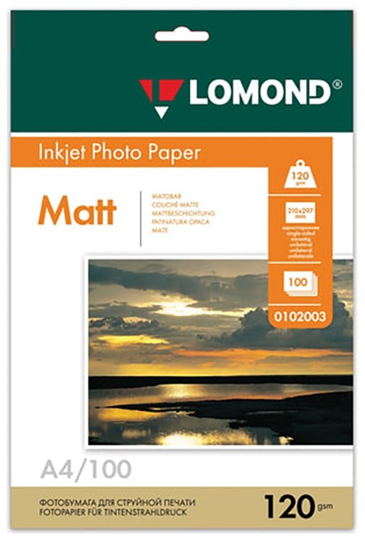 Lomond 0102003 бумага, A4, 100 шт, матовое покрытие