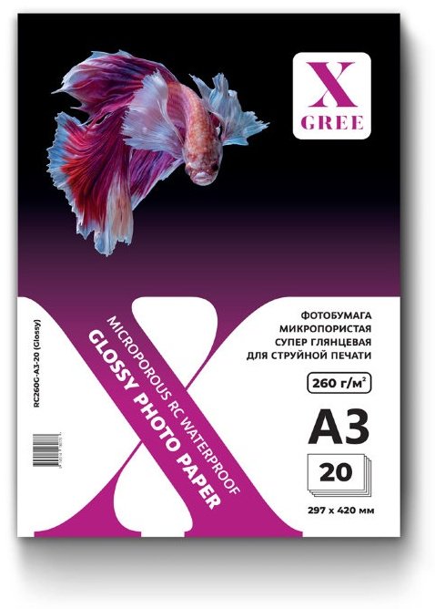 X-GREE RC260G-A3-20 бумага, A3, 20 листов, микропористое покрытие