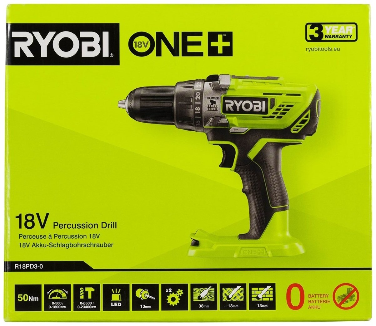 RYOBI дрель-шуруповерт R18PD3-0 5133002888 18 В - ForteMarket RYOBI дрель-шуруповерт R18PD3-0 5133002888 18 В купить,0