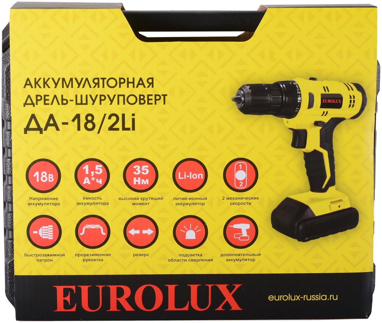 Дрель-шуруповерт ДА-18/2Li Eurolux 72/14/40 купить,0