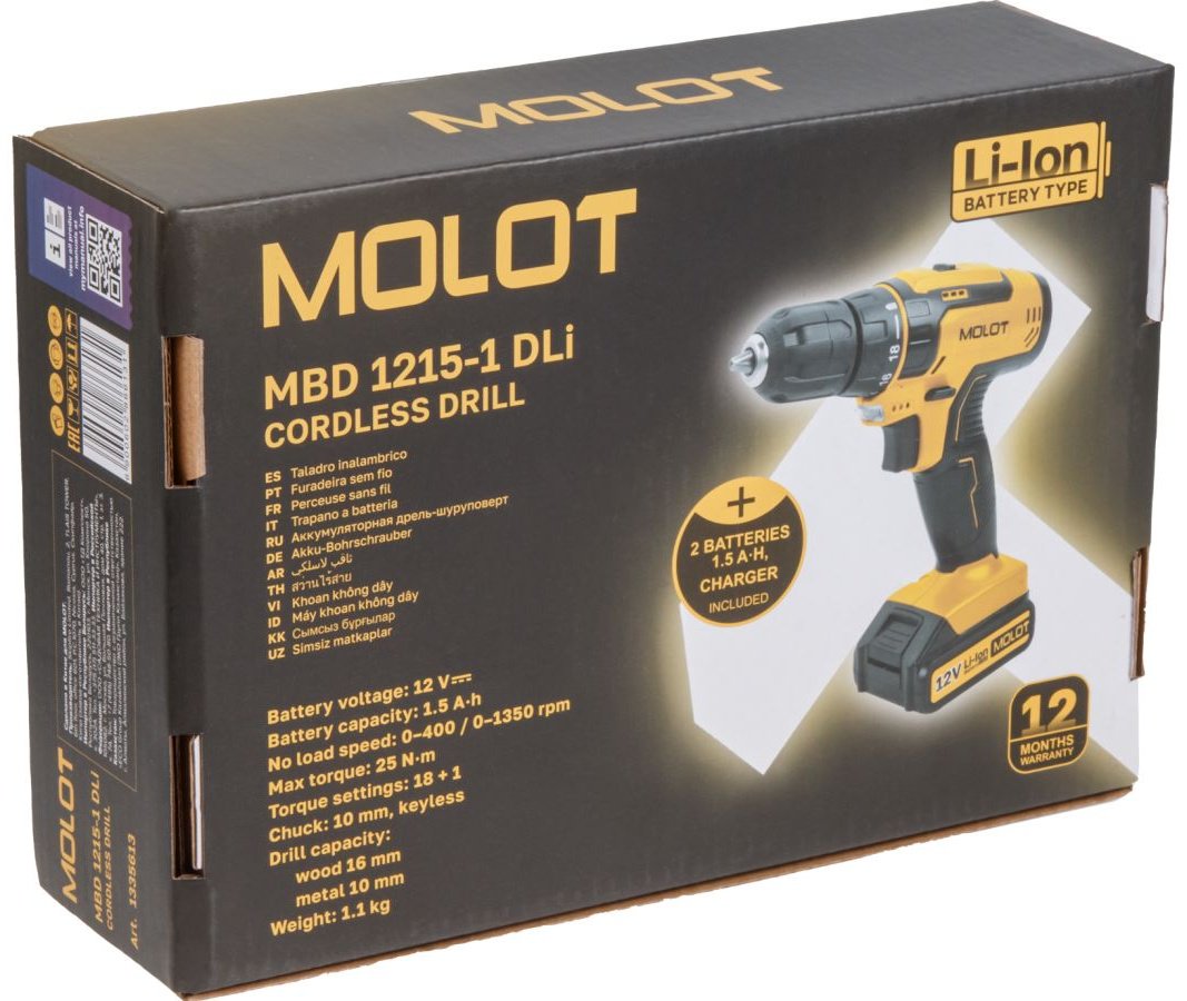 MOLOT дрель-шуруповерт MBD 1215-1 DLi (1335613) 12 В купить,NaN