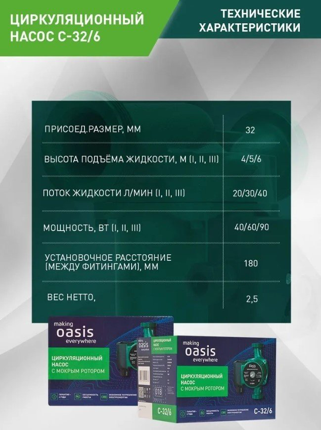 Насос поверхностный центробежный Oasis C-32/6 купить,NaN