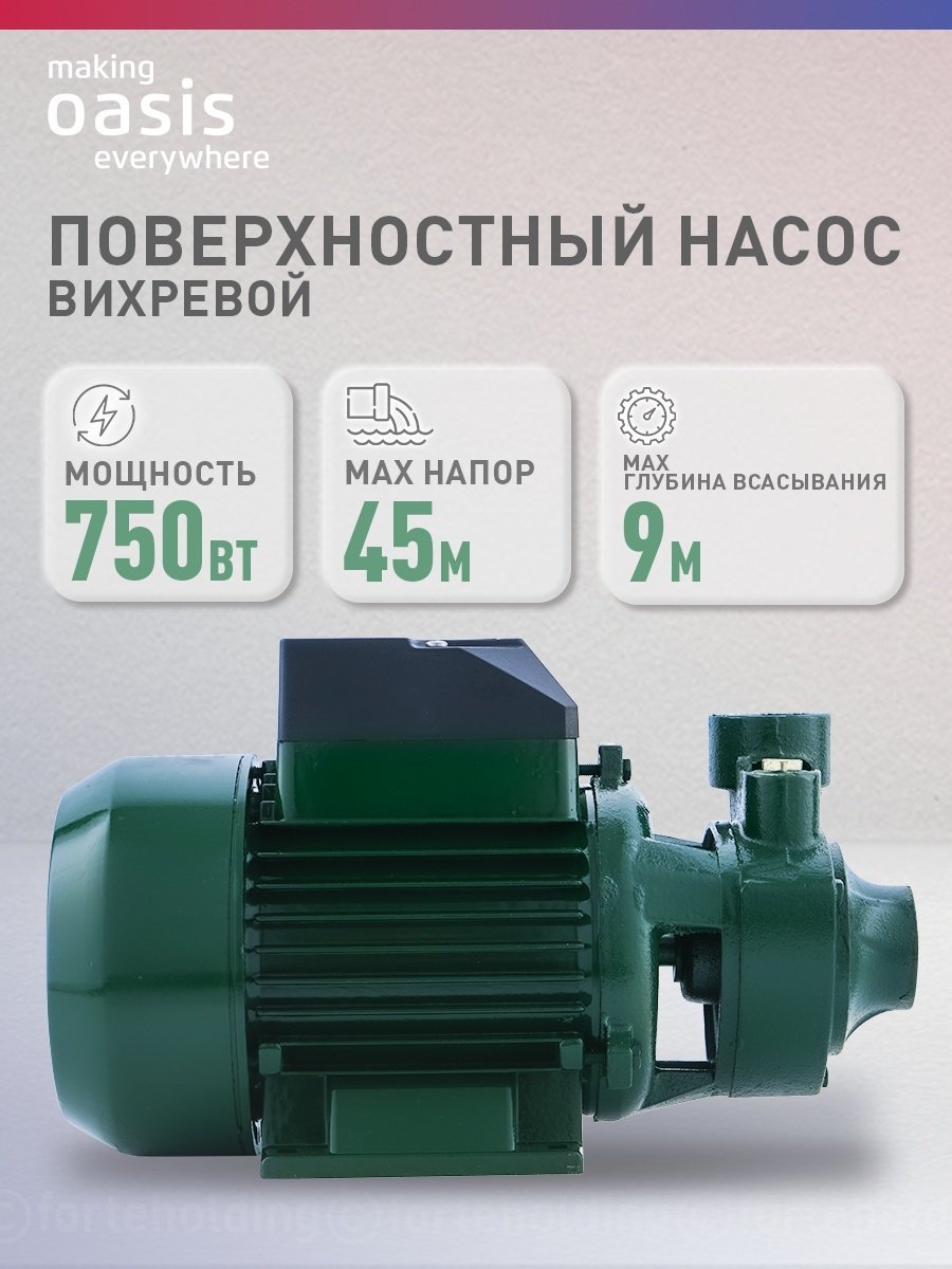 Насос поверхностный вихревой Oasis «making Oasis everywhere» P-750V