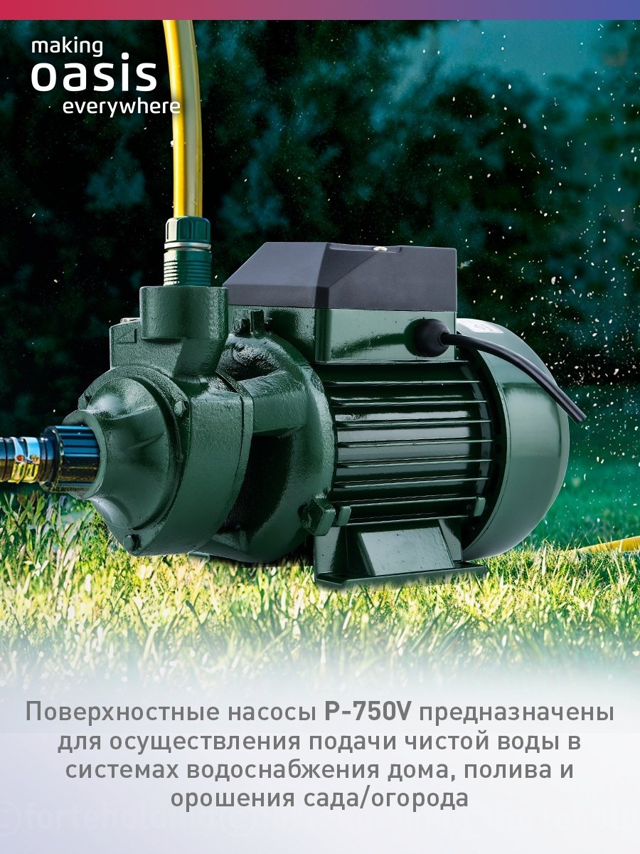 Насос поверхностный вихревой Oasis «making Oasis everywhere» P-750V