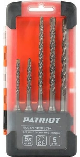 Набор буров SDS-plus Patriot 815010101, 5 шт