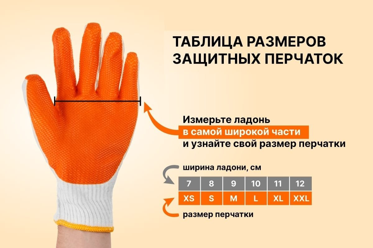 Startul Перчатки хлопчатобумажные с ПВХ точечным покрытием Протектор размер 9 ST7197 купить,NaN
