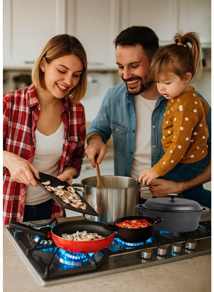 Варочная поверхность HAUSLER HLS-90BK-BL-W стальной