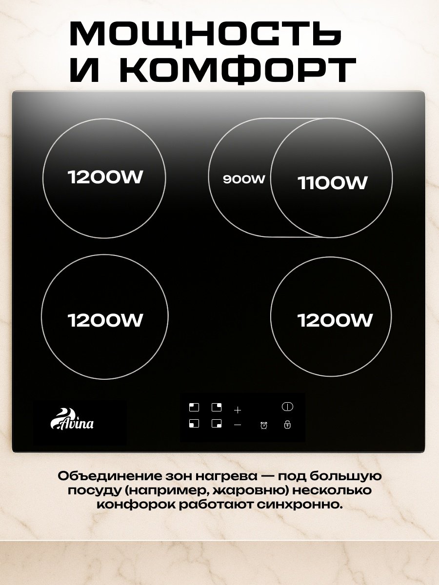 Варочная поверхность AVINA AV-CE4002 черный