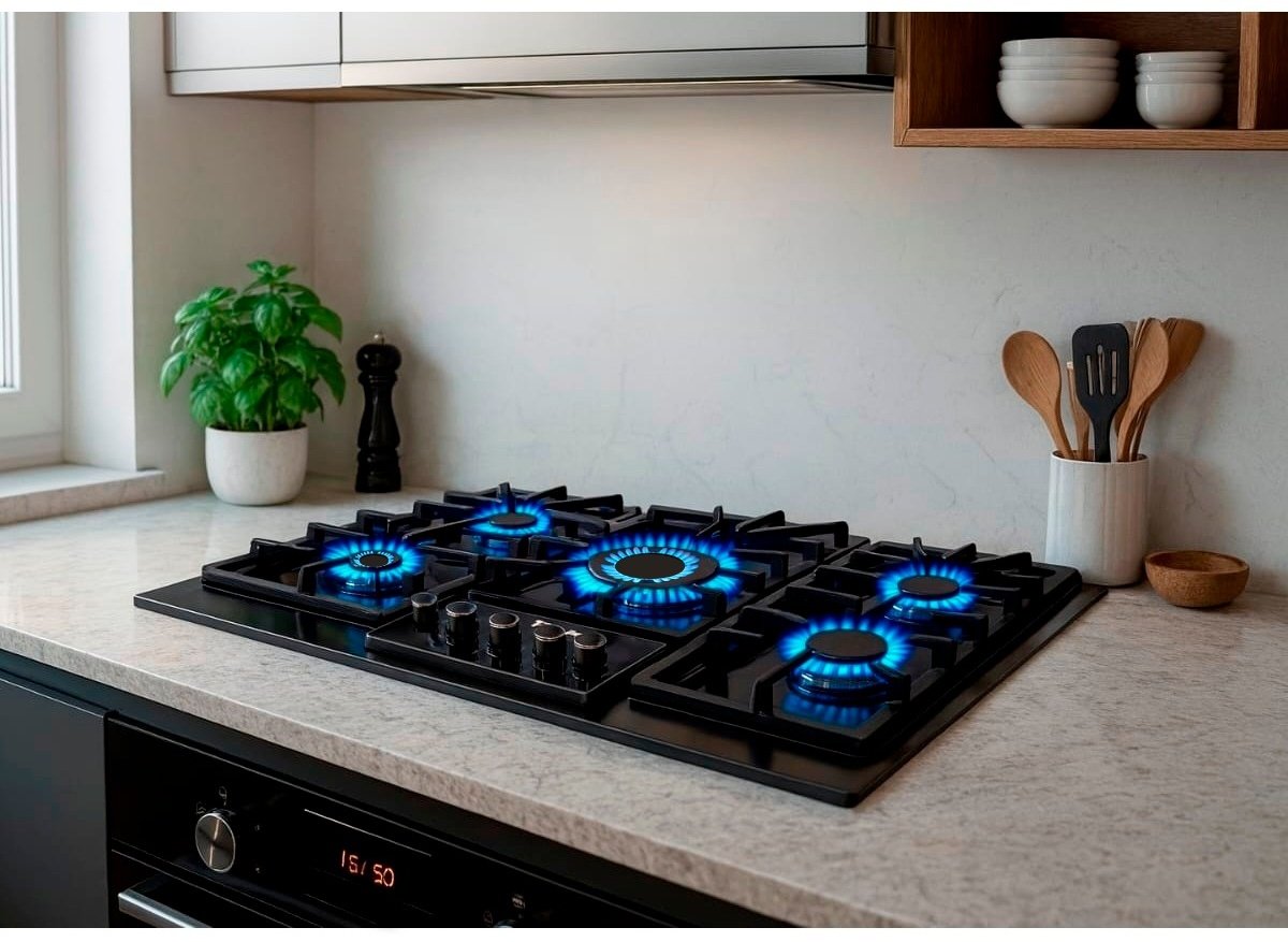 Варочная поверхность HAUSLER HLS-90BK-INOX-W черный