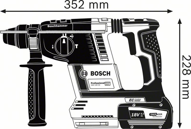 Перфоратор Bosch GBH 18V-26 0611909000 синий купить,0