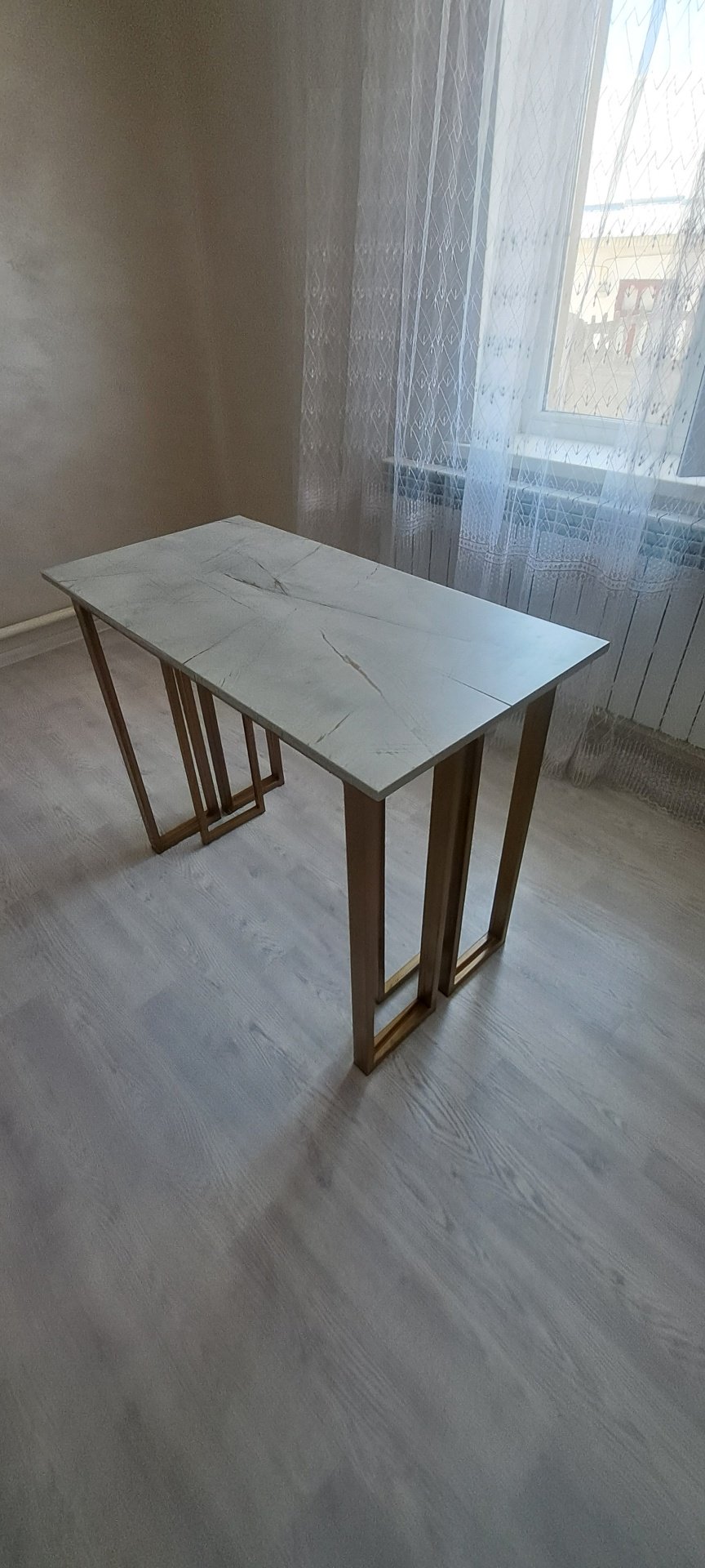 Стол консоль-трансформер Loft, 300х100x78 см, ЛДСП, пластик, белый, темная бронза - ForteMarket Стол консоль-трансформер Loft, 300х100x78 см, ЛДСП, пластик, белый, темная бронза купить,0