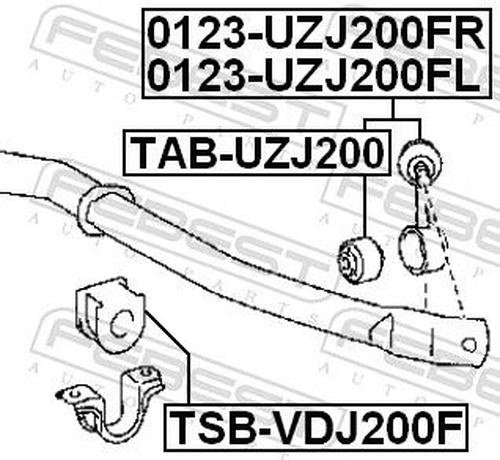 FEBEST втулка стабилизатора TSB-VDJ200F купить,NaN