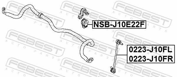 FEBEST втулка стабилизатора FEBEST NSB-J10E22F купить,NaN