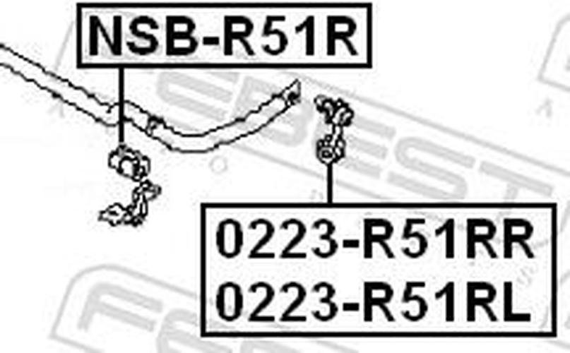 FEBEST втулка стабилизатора FEBEST NSB-R51R купить,NaN