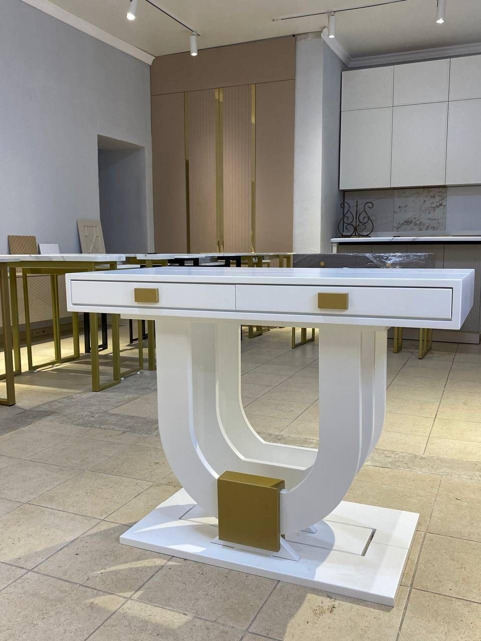 Стол консоль-трансформер LUXE Виктория, 300х100x75 см, МДФ, белый купить,NaN