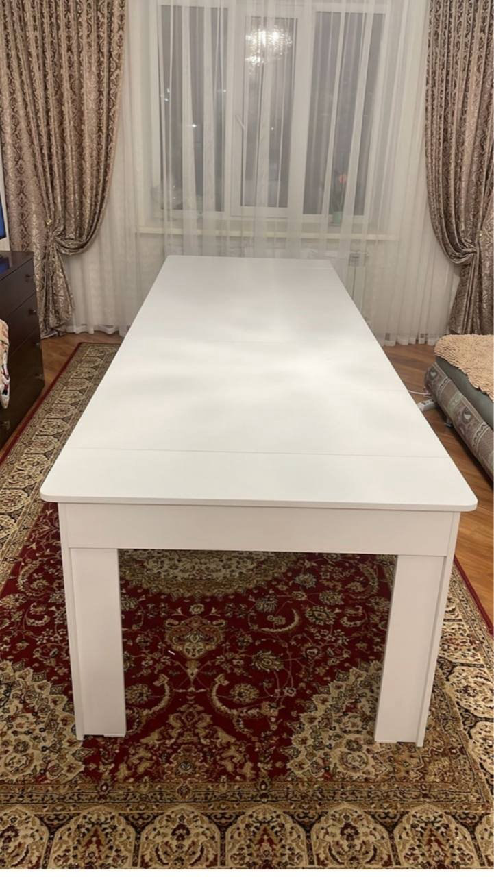 Стол консоль-трансформер Азия 807270, 300х100x76 см, ЛДСП, белый купить,NaN