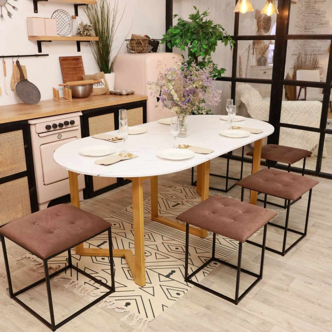 Раздвижной стол Лофт, 400х100x77 см, МДФ, коричневый, бежевый купить,NaN