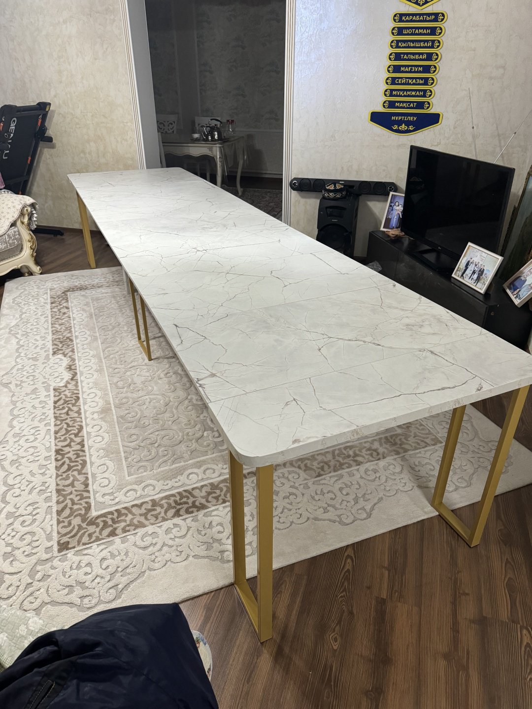 Стол консоль-трансформер Престиж, 400х100x78 см, ЛДСП, золотистый купить,NaN
