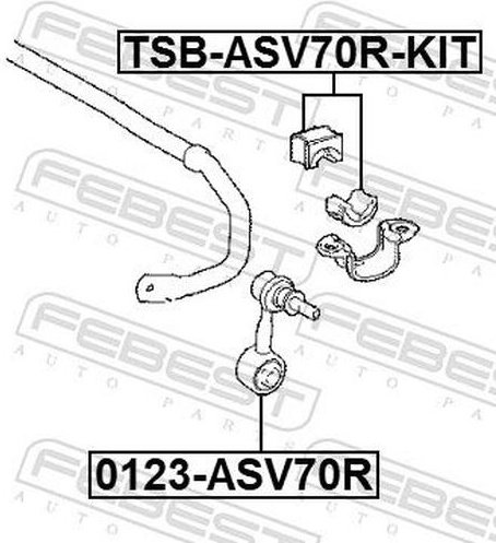 FEBEST втулка стабилизатора FEBEST TSB-ASV70R-KIT купить,NaN
