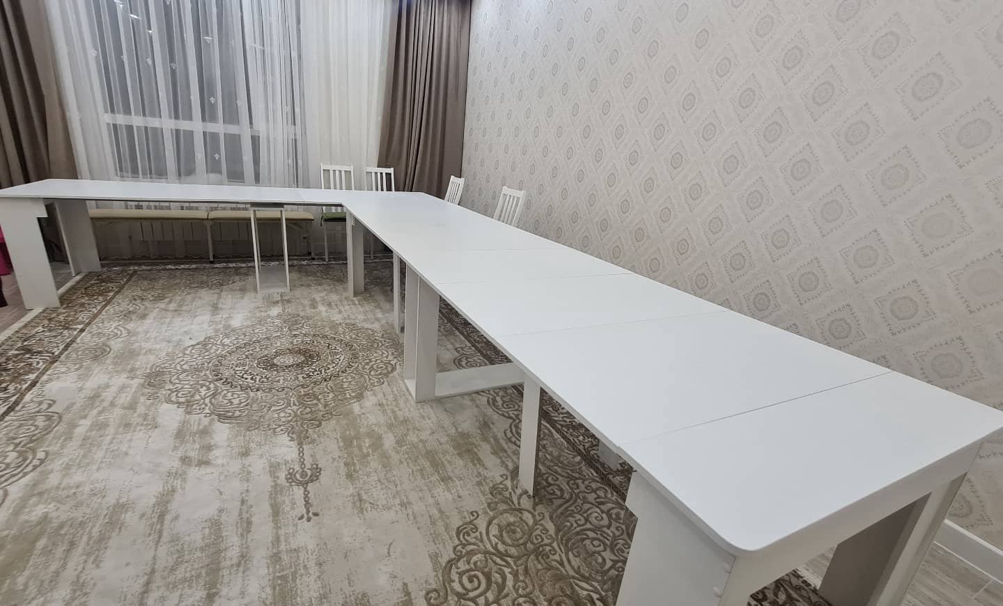 Стол консоль-трансформер ХАН W250101, 400х100x76 см, ЛДСП, белый купить,NaN