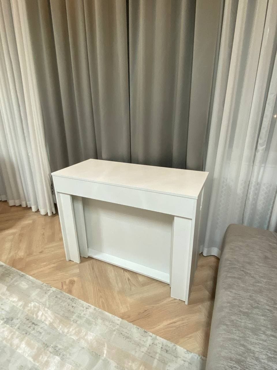 Стол консоль-трансформер Decorium 103156867, 270х100x76 см, ЛДСП, белый купить,NaN