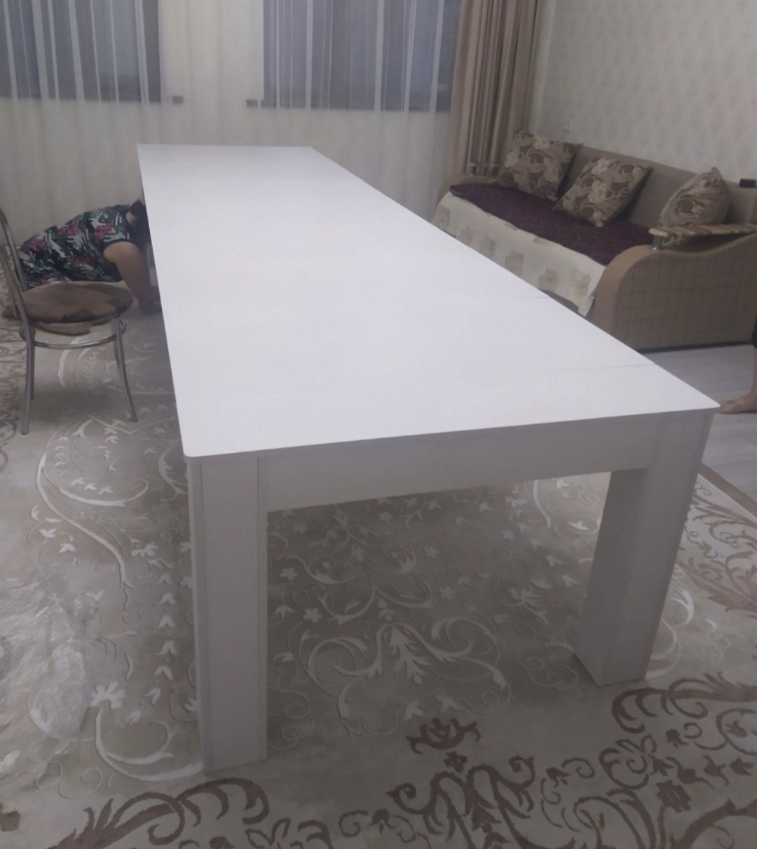 Стол консоль-трансформер 324991297, 400х100x76 см, ЛДСП, белый купить,NaN