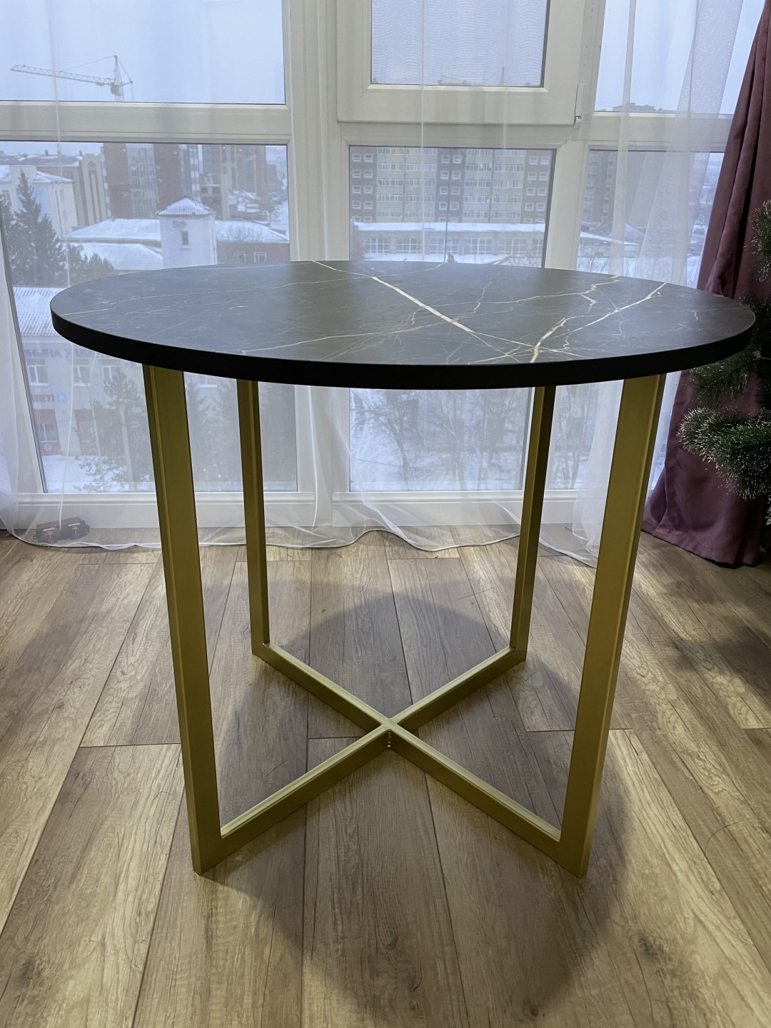 Обеденный стол Seol, 80х80x75 см, ЛДСП, пластик, черный купить,NaN
