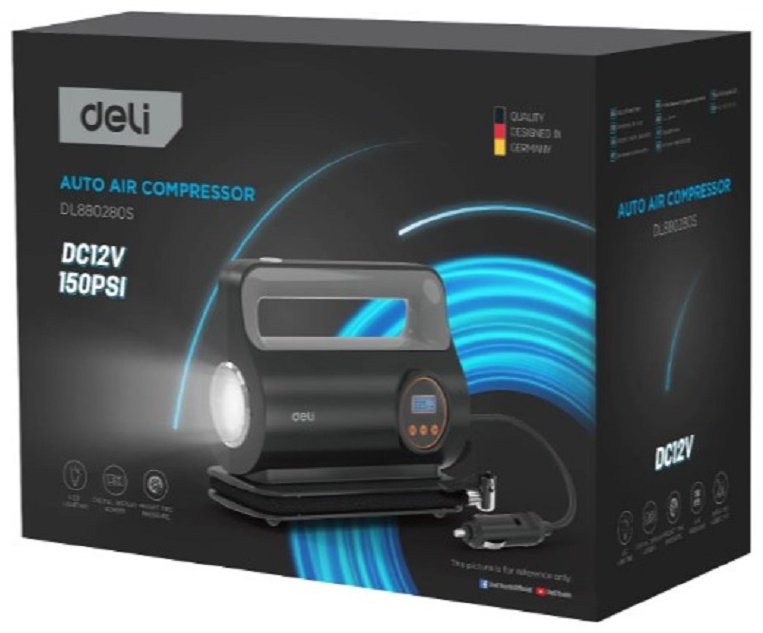 Автокомпрессор DELI поршневый EDL880280S - ForteMarket Автокомпрессор DELI поршневый EDL880280S купить,0