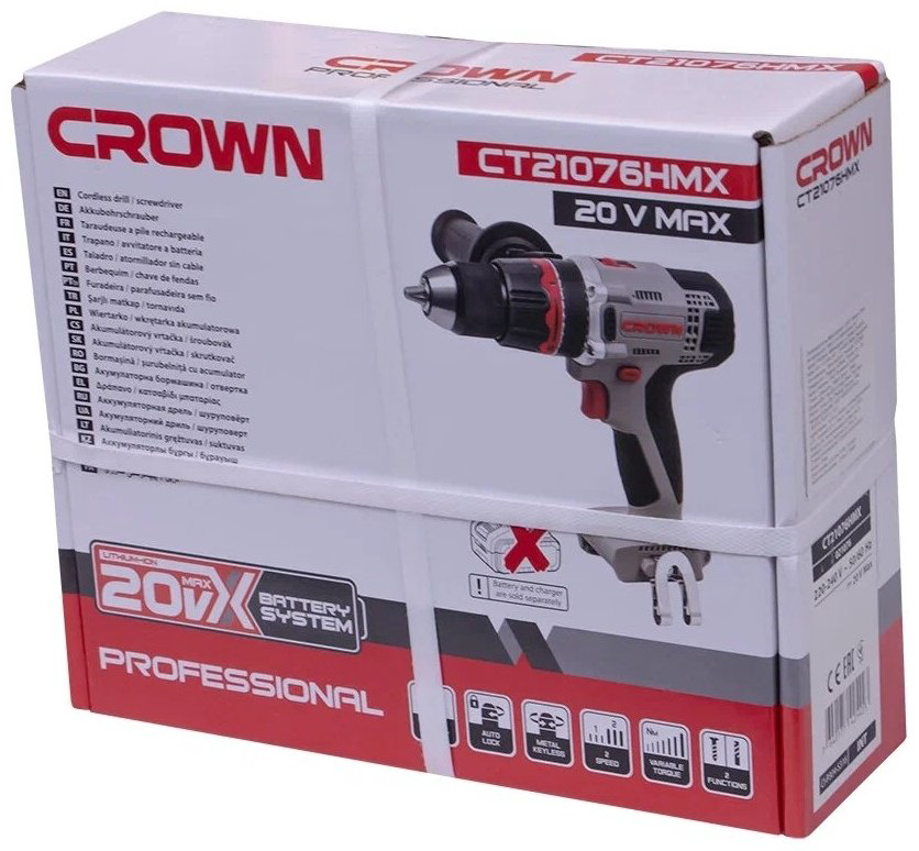 CROWN дрель-шуруповерт CT21076HMX купить,NaN