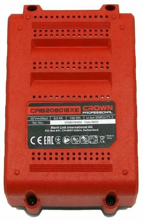 Аккумулятор CROWN CAB208016XE CB Li-Ion 8 Ач 1 шт