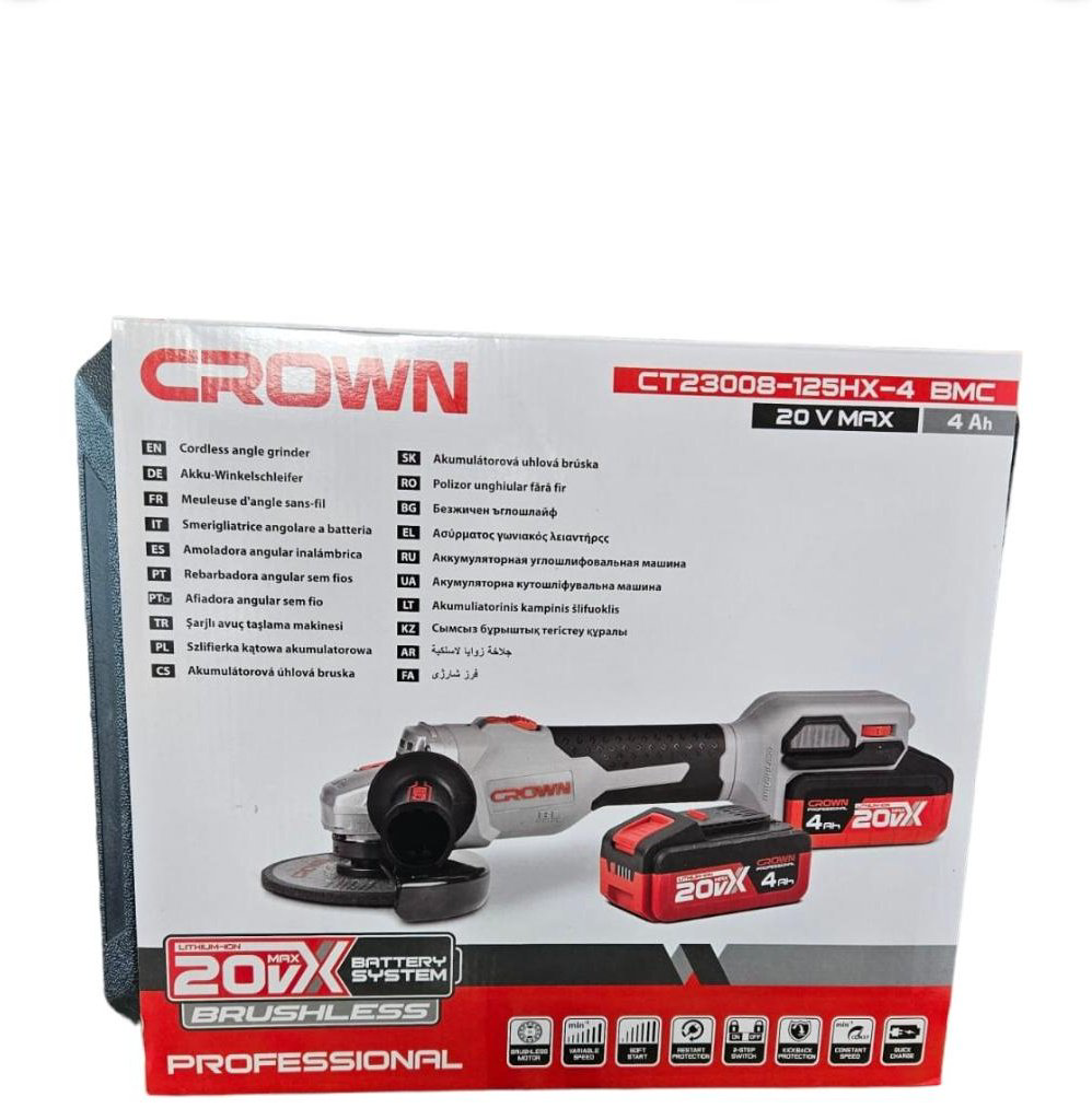 Шлифмашина угловая CROWN CT23008-125HX-4 BMC купить,NaN