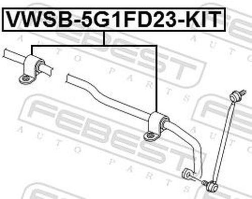 FEBEST втулка стабилизатора FEBEST VWSB-5G1FD23-KIT