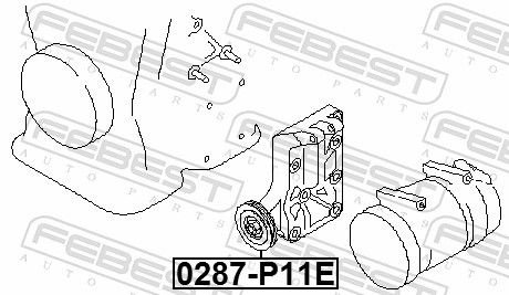 FEBEST Натяжной Ролик, Поликлиновой Ремень 0287P11E купить,NaN