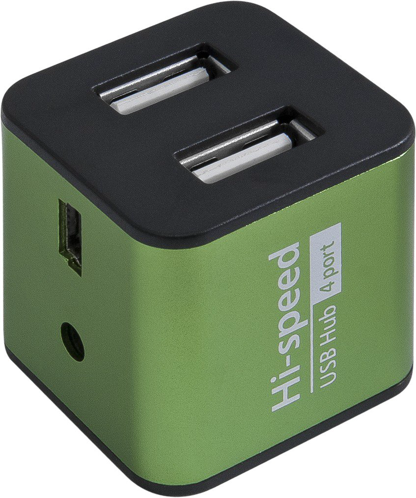 USB Hub Defender Quadro Iron 4-port черно-зеленый купить,NaN