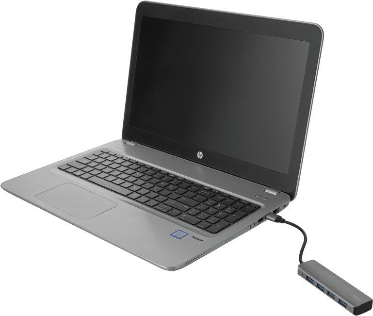 USB Hub Trust Halyx черный купить,NaN