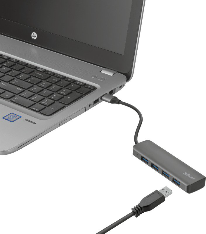 USB Hub Trust Halyx черный купить,NaN