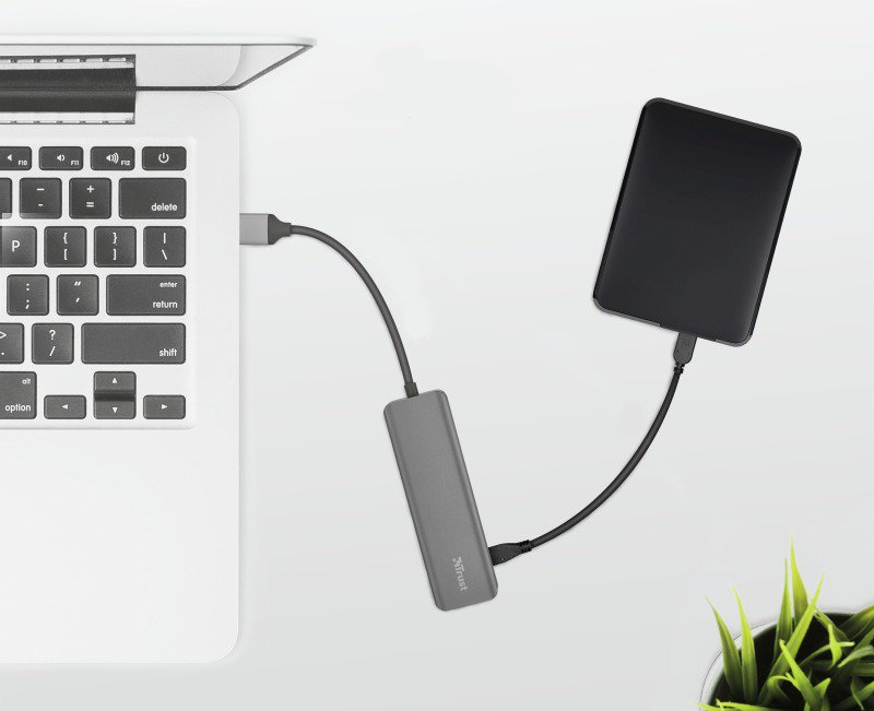USB Hub Trust Halyx черный купить,NaN