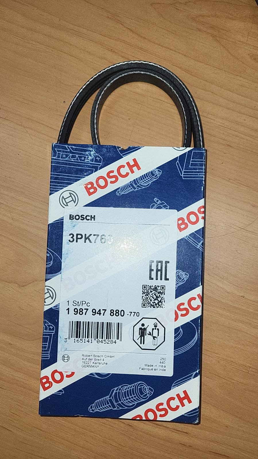 Bosch ремень поликлиновый 3PK760 1987947880 купить,NaN