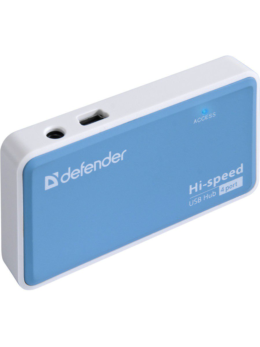 USB Hub Defender Quadro Power синий - ForteMarket USB Hub Defender Quadro Power синий купить,6490